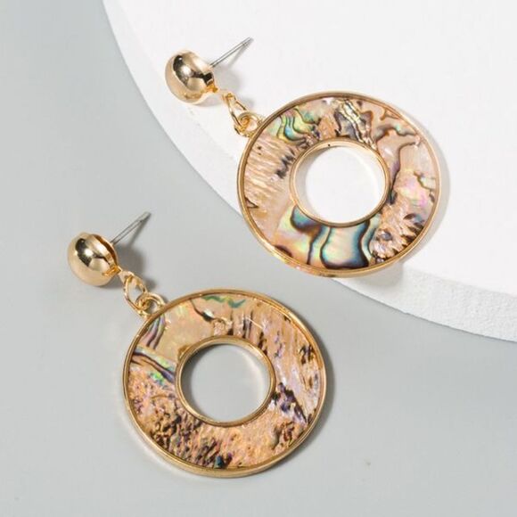 Jewelry - Donut shaped Earrings Color Resin Alloy Earring
